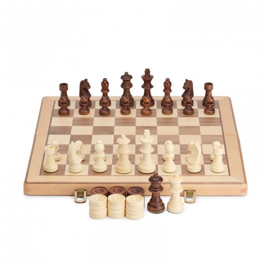 Jeu d'Échecs & Dames pliable 38 cm - A&A Chess A&A Chess - 1