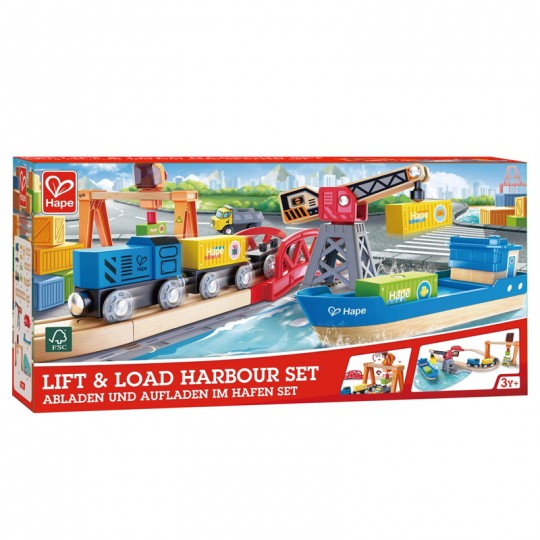 Circuit de train cargo et grue - Hape Hape - 1