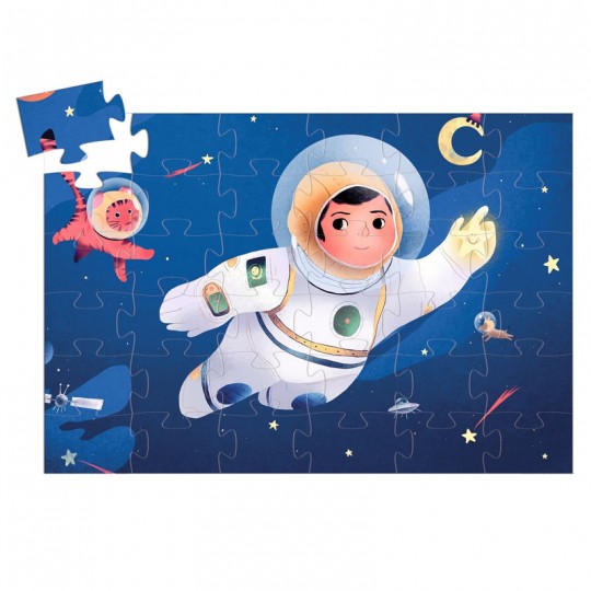 Puzzle silhouette 36 pcs Un astronaute dans la lune - Djeco Djeco - 1