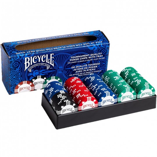 Coffret 100 jetons de Poker 8gr en argile - Bicycle Bicycle - 1