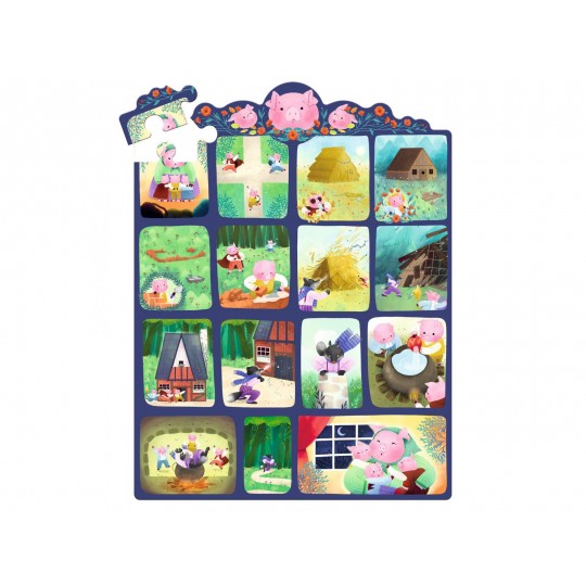 Story Puzzle 35 pcs Les Trois Petits Cochons - Djeco Djeco - 2