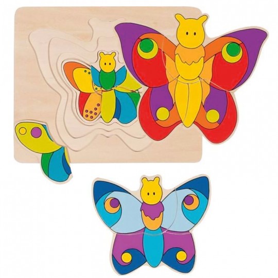 Puzzle en bois papillons 11 pièces - Goki Goki - 1