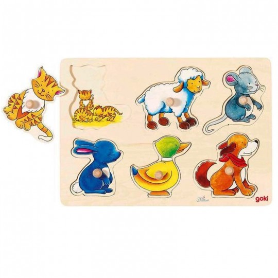 Puzzle avec images cachées 6 pcs Maman et son petit - Goki Goki - 1