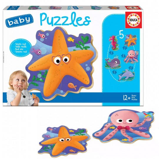 Coffret de 5 Baby Puzzles Animaux aquatiques - Educa Educa - 1