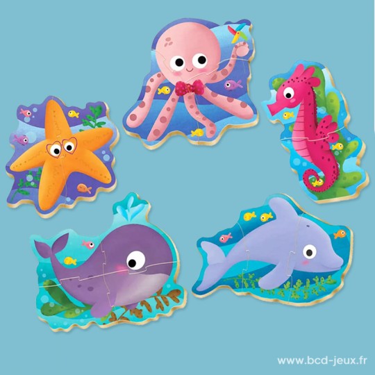 Coffret de 5 Baby Puzzles Animaux aquatiques - Educa Educa - 2