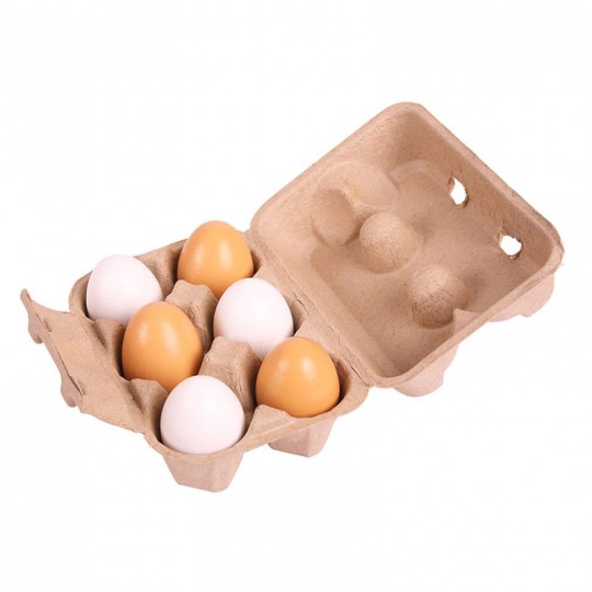 Six Oeufs dans une boite en carton - BigJigsToys BigJigs Toys - 1