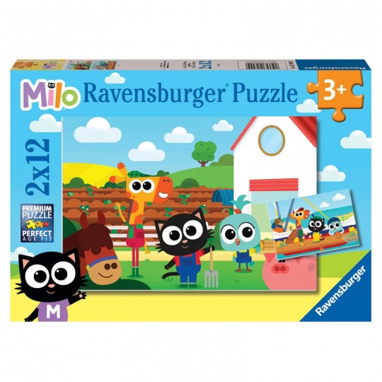 Puzzles 2x12 pièces -  Fermier ou pêcheur ? / Milo Ravensburger - 1