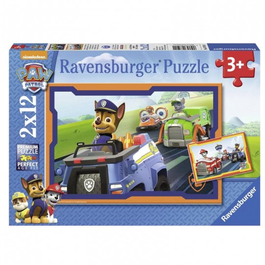 Puzzles 2x12 pièces - La Pat'Patrouille en action Ravensburger - 1