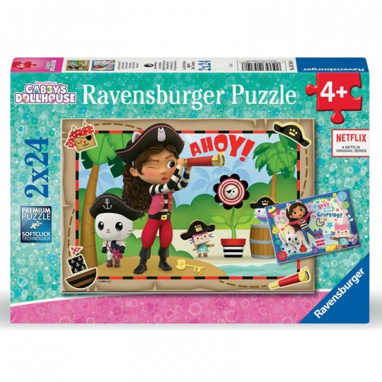 Puzzles 2x24 pièces - La fête des pirates / Gabby's Dollhouse Ravensburger - 1