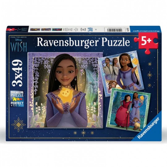 Puzzles 3x49 pièces - Le souhait d'Asha / Disney Wish Ravensburger - 1