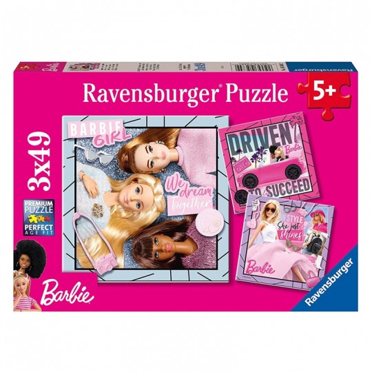 Puzzles 3x49 pièces - Inspire le monde ! / Barbie Ravensburger - 1