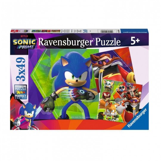 Puzzles 3x49 pièces - Les aventures de Sonic / Sonic Prime Ravensburger - 1