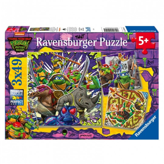 Puzzles 3x49 pièces - Les Tortues Ninja en action Ravensburger - 1