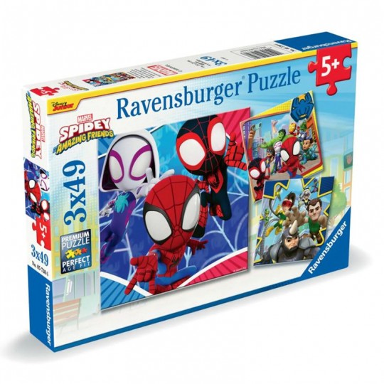 Puzzles 3x49 pièces - Spidey, le lanceur de toile Ravensburger - 1