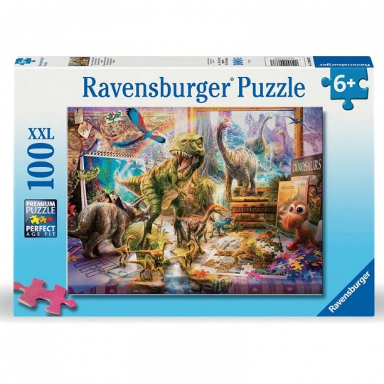 Puzzle 100 pièces XXL - Dinosaures dans la chambre Ravensburger - 1