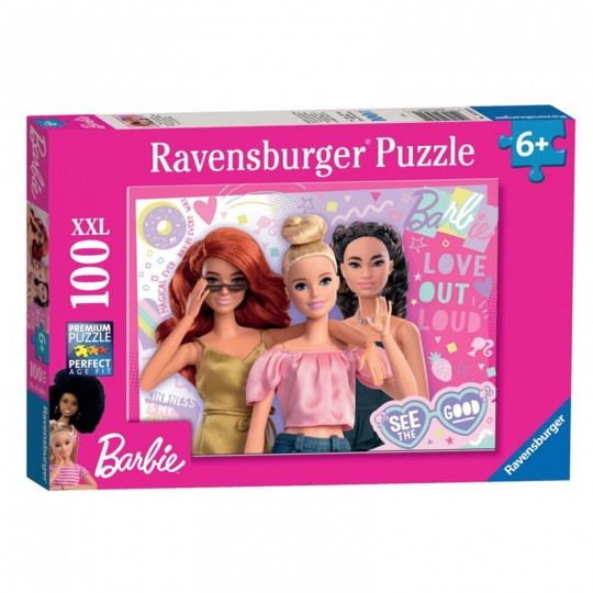 Puzzle 100 pièces XXL - Toujours voir le bon côté / Barbie Ravensburger - 1