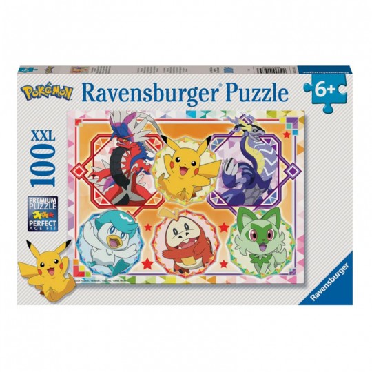 Puzzle 100 pièces XXL - Pokémon Écarlate et Violet Ravensburger - 1