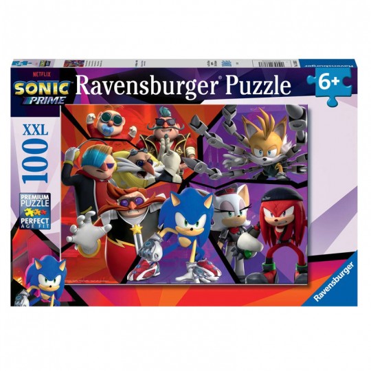 Puzzle 100 pièces XXL - Rien ne peut arrêter Sonic / Sonic Prime Ravensburger - 1