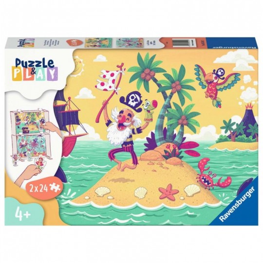 Puzzle & Play - 2x24 pièces - La chasse au trésor des pirates Ravensburger - 1