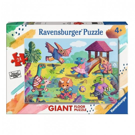 Puzzle Giant 24 pièces - La récréation des dinosaures Ravensburger - 1