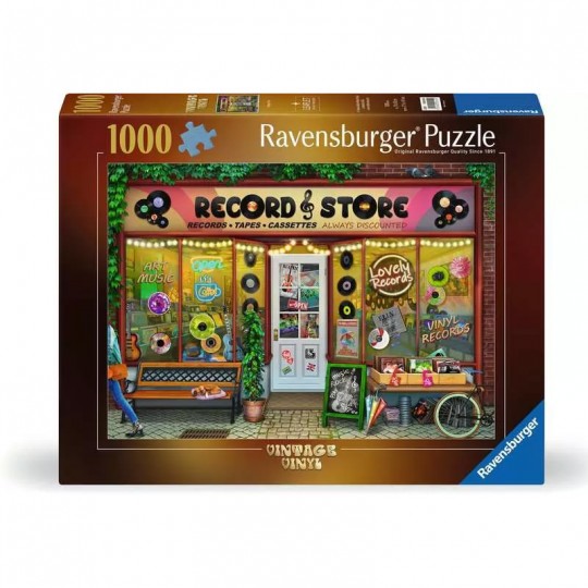 Puzzle 1000 pièces - La boutique de vinyles Ravensburger - 1