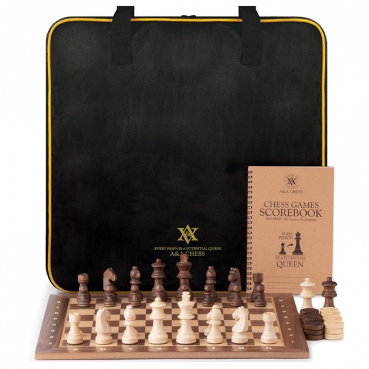 Jeu d'Échecs 39.5cm avec livret de score et sac de transport - A&A Chess A&A Chess - 1