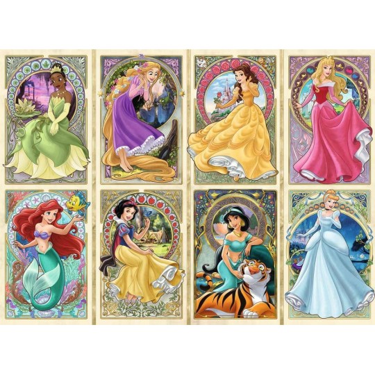 Puzzle 1000 pièces - Disney Princesses Art Nouveau Ravensburger - 2