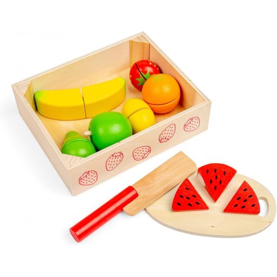 Coffret fruits à découper dans une caisse en bois - BigJigsToys BigJigs Toys - 5