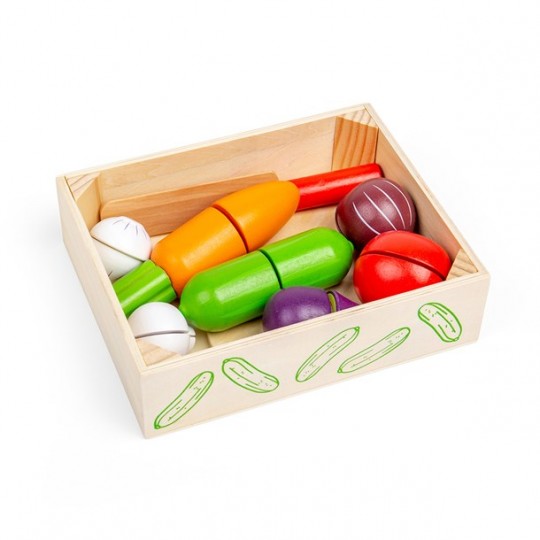 Coffret légumes à découper dans une caisse en bois - BigJigsToys BigJigs Toys - 3