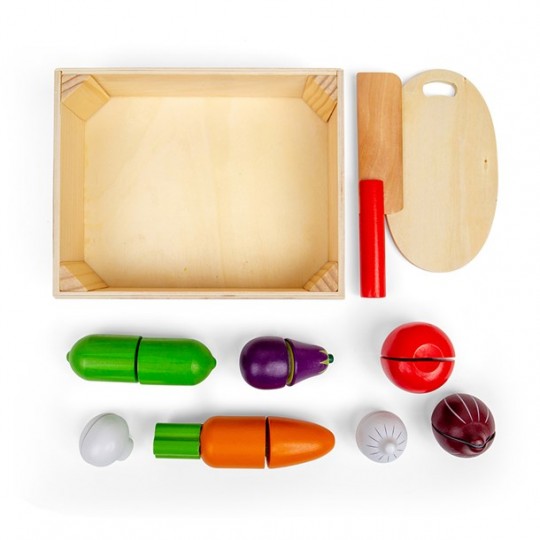 Coffret légumes à découper dans une caisse en bois - BigJigsToys BigJigs Toys - 4