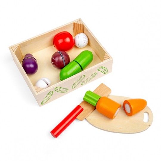 Coffret légumes à découper dans une caisse en bois - BigJigsToys BigJigs Toys - 5