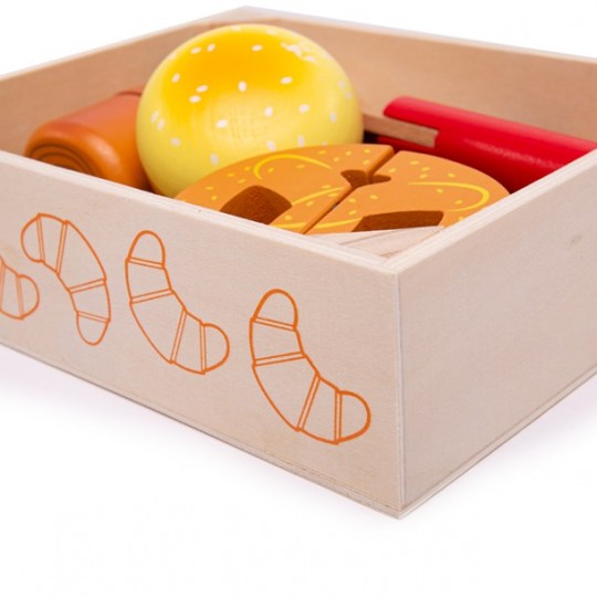 Coffret pain et pâtisseries à découper dans une caisse en bois - BigJigsToys BigJigs Toys - 4