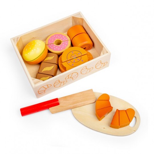 Coffret pain et pâtisseries à découper dans une caisse en bois - BigJigsToys BigJigs Toys - 5