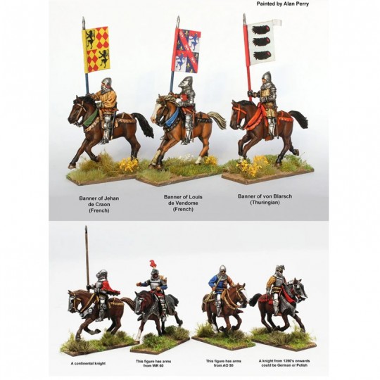 Pack 12 figurines  Chevaliers Montés Agincourt 1415 / 1429 Perry Miniatures - 2