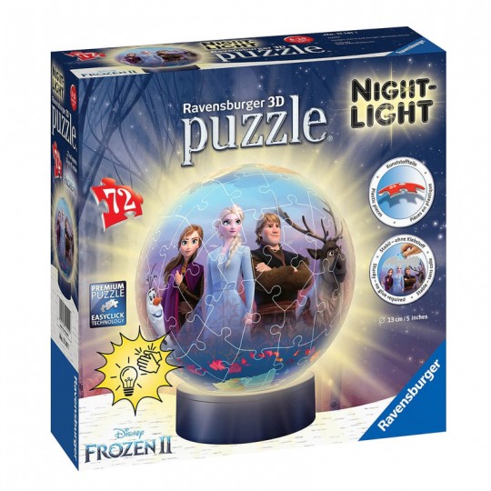 Puzzle 3D Ball 72 pièces illuminé - Disney La Reine des Neiges 2 Ravensburger - 2