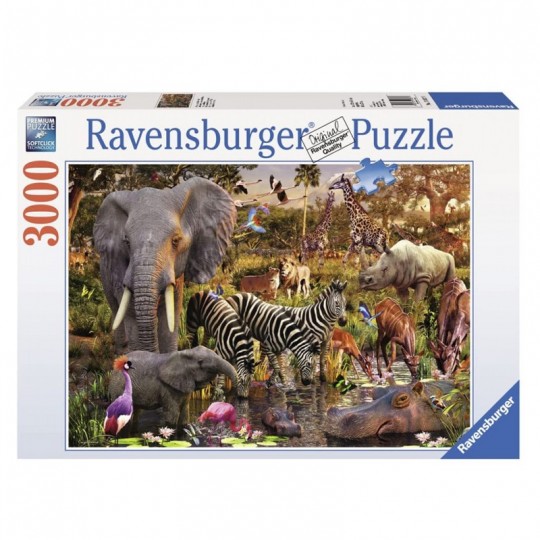 Puzzle 3000 pièces - Animaux du continent africain Ravensburger - 1