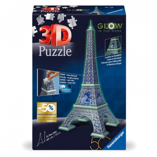 Puzzle 3D Edition 50 ans Tour Eiffel Phosphorescente Ravensburger - 2