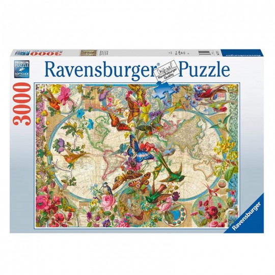 Puzzle 3000 pièces - Carte de la flore et de la faune Ravensburger - 1