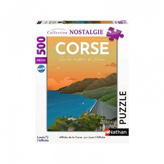 Nathan puzzle 500 p - Affiche de la Corse / Louis l'Affiche Ravensburger - 1