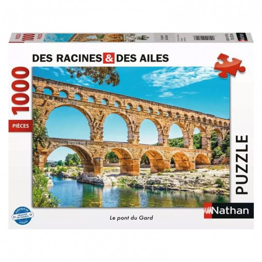 Nathan puzzle 1000 p - Le pont du Gard / Des racines et des ailes Ravensburger - 1