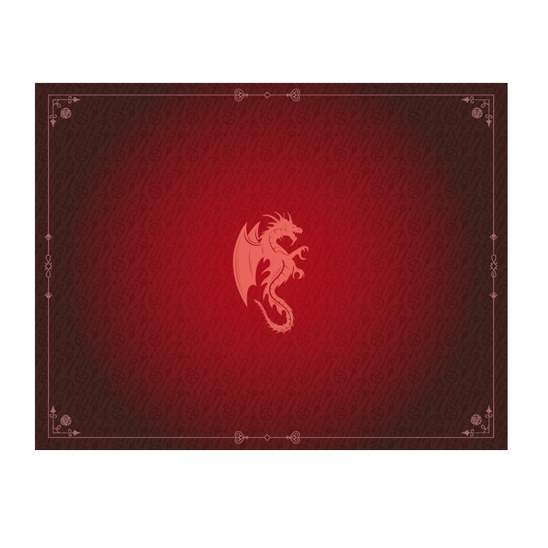 Boite de Tapis de Jeu Neoprene 90 x 70 cm Dragon Rouge Grenat