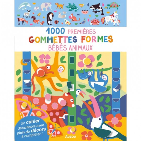 Mes tout premiers autocollants : 1000 premières gommettes formes bébés animaux - Auzou Auzou - 2