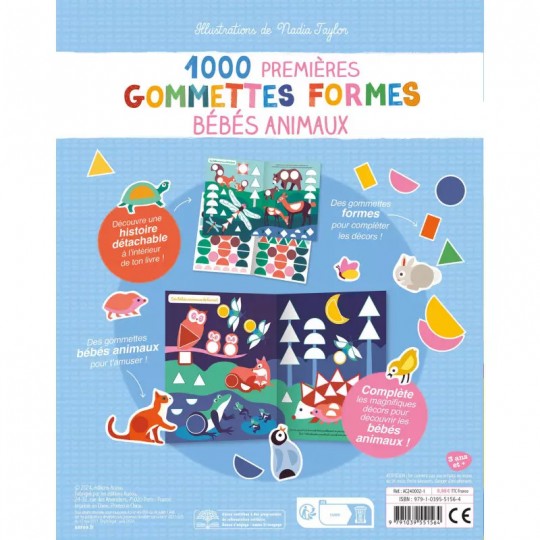 Mes tout premiers autocollants : 1000 premières gommettes formes bébés animaux - Auzou Auzou - 3