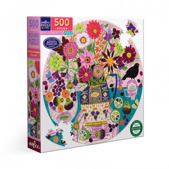 Puzzle 500 pcs Fruits & Flowers Still Life - Eeboo Eeboo - 1