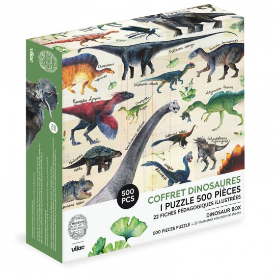 Puzzle dinosaures 500 pièces : Muséum national d'Histoire naturelle - Vilac Vilac - 2