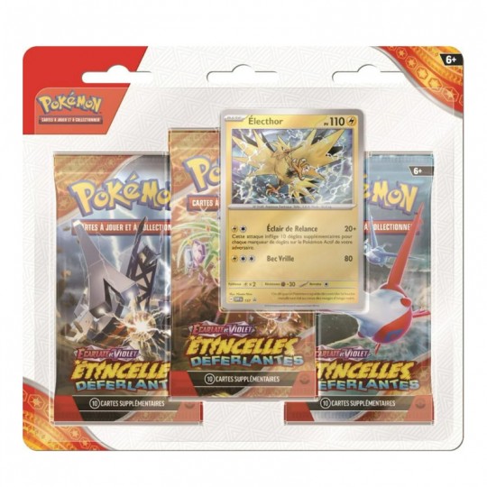 Pokémon : Tripack EV08 Étincelles Déferlantes - Électhor Pokémon - 1