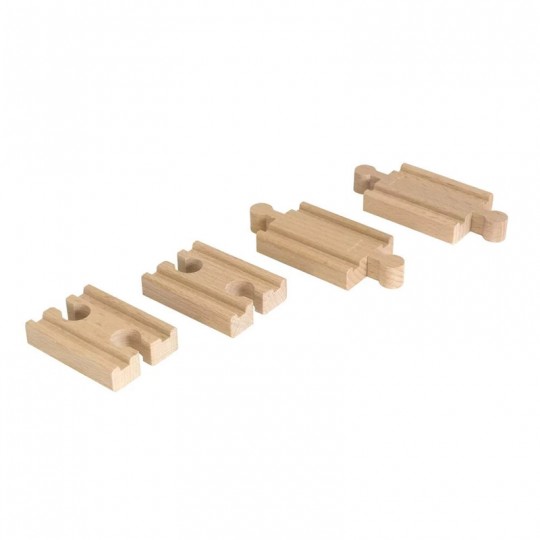 BRIO Lot 4 Mini Rails Double Male / Double Femelle 54 Mm BRIO - 1