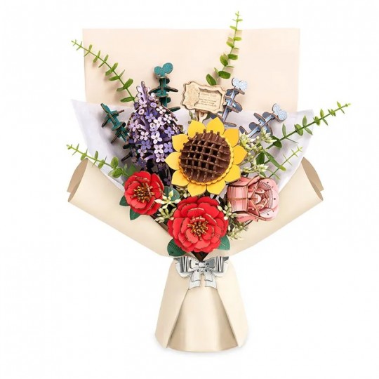 Wooden Flower Bouquet / Bouquet de fleurs en bois - Puzzle 3D en bois ROWOOD RoWood - 1