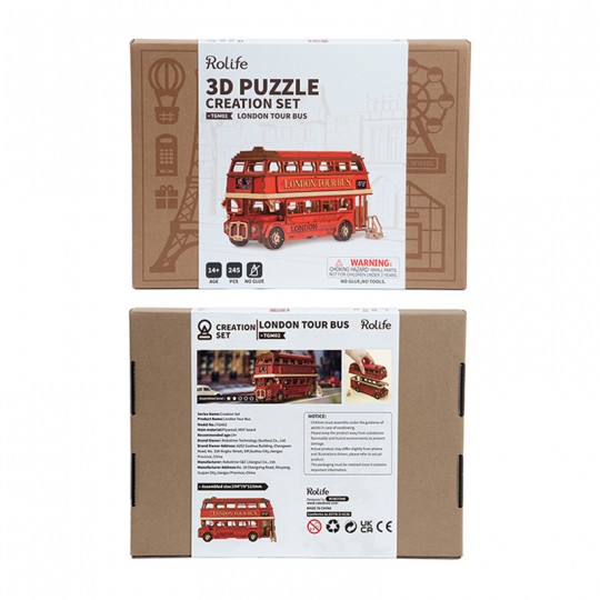 London Tour Bus - Puzzle 3D en bois Rolife Rolife - 2