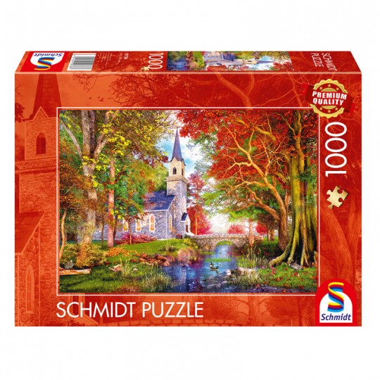 Puzzle 1000 pcs La chapelle dans la forêt d'automne Schmidt Schmidt - 1